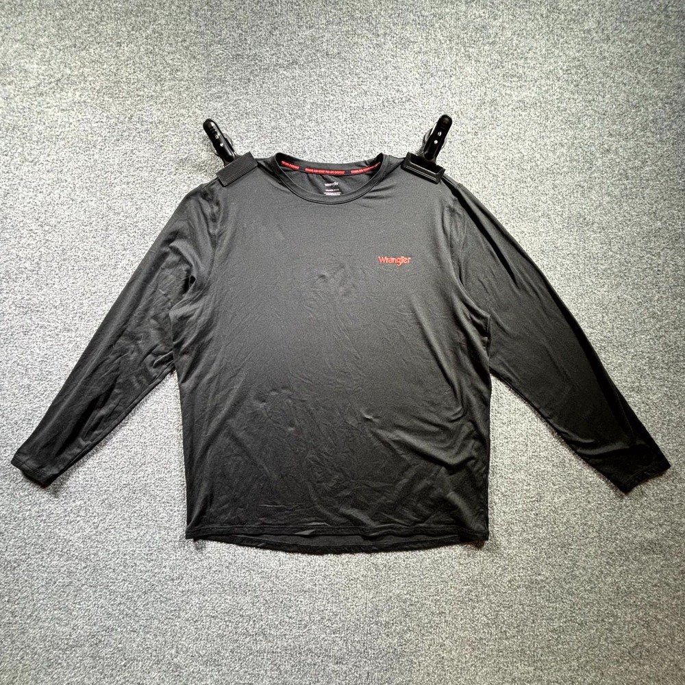 Wrangler Base Layer Top Men's 2XL Black Long Sleeve Comfort Performance Workwear